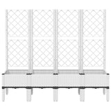 Fioriera da Giardino con Traliccio Bianco 160x40x142 cm in PP