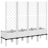 Fioriera da Giardino con Traliccio Bianco 160x40x142 cm in PP