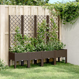 Fioriera da Giardino con Traliccio Marrone 160x40x142 cm in PP