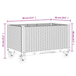 Fioriera da Giardino con Ruote Grigio Chiaro 80x50x54 cm in PP