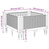 Fioriera da Giardino con Picchetti Marrone 42,5x42,5x28,5 cm PP