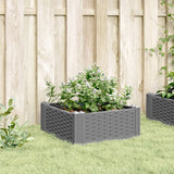 Fioriera da Giardino con Picchetti Grigia 42,5x42,5x28,5 cm PP