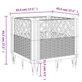 Fioriera da Giardino con Picchetti Marrone 43,5x43,5x43,5 cm PP