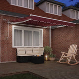 Tenda da Sole Retrattile Automatica con LED Bordò 300x250 cm