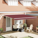 Tenda da Sole Retrattile Automatica con LED Bordò 400x300 cm
