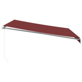 Tenda da Sole Retrattile Manuale con LED Bordò 400x350 cm