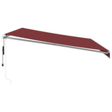 Tenda da Sole Retrattile Automatica con LED Bordò 500x350 cm
