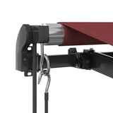 Tenda da Sole Retrattile Automatica con LED Bordò 400x350 cm