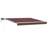 Tenda Retrattile Manuale con LED 300x250cm Marrone