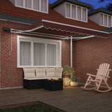 Tenda Retrattile Manuale con LED 300x250cm Marrone