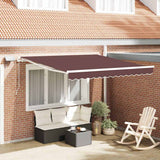 Tenda Retrattile Manuale con LED 300x250cm Marrone