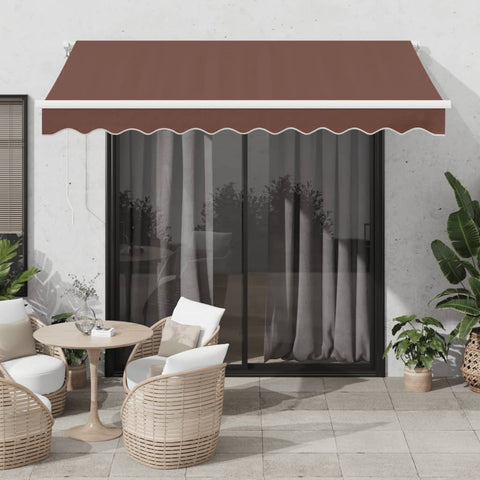 Tenda da Sole Retrattile Automatica con LED Marrone 300x250 cm