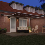 Tenda Retrattile Manuale con LED 450x300 cm Marrone