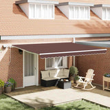 Tenda Retrattile Manuale con LED 450x300 cm Marrone