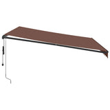 Tenda da Sole Retrattile Automatica con LED Marrone 400x350 cm