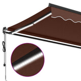 Tenda da Sole Retrattile Automatica con LED Marrone 450x350 cm