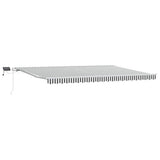 Tenda Retrattile Manuale con LED Antracite/ Bianco 500x300 cm