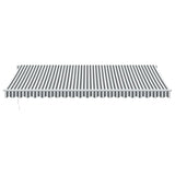 Tenda da Sole Retrattile Manuale Antracite e Bianco 500x350 cm