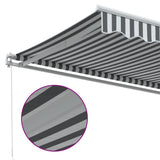 Tenda da Sole Retrattile Manuale Antracite e Bianco 500x350 cm