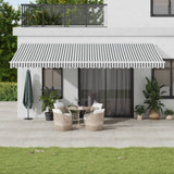 Tenda da Sole Retrattile Manuale Antracite e Bianco 600x350 cm