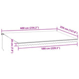 Tenda Sole Retrattile Manuale LED Antracite e Bianco 600x350 cm
