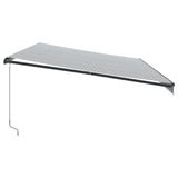 Tenda Retrattile Manuale con LED Antracite e Bianco 600x350 cm