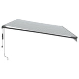 Tenda Retrattile Automatica LED Antracite e Bianco 600x350 cm