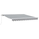 Tenda da Sole Retrattile Manuale Antracite e Bianco 300x250 cm