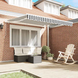 Tenda da Sole Retrattile Manuale Antracite e Bianco 300x250 cm