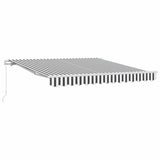 Tenda da Sole Retrattile Manuale Antracite e Bianco 300x250 cm