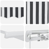 Tenda da Sole Retrattile Manuale Antracite e Bianco 300x250 cm