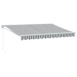 Tenda Retrattile Antracite e Bianca 3,5x2,5m Tessuto/Alluminio