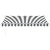 Tenda Retrattile Antracite e Bianca 3,5x2,5m Tessuto/Alluminio