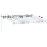 Tenda Retrattile Antracite e Bianca 3,5x2,5m Tessuto/Alluminio