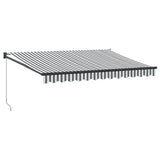 Tenda Retrattile Antracite e Bianca 3,5x2,5m Tessuto/Alluminio