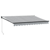 Tenda Retrattile Antracite e Bianca 3,5x2,5m Tessuto/Alluminio
