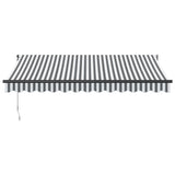 Tenda Retrattile Antracite e Bianca 3,5x2,5m Tessuto/Alluminio