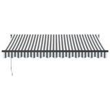 Tenda Retrattile Antracite e Bianca 3,5x2,5m Tessuto/Alluminio