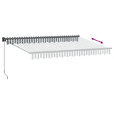 Tenda Retrattile Antracite e Bianca 3,5x2,5m Tessuto/Alluminio