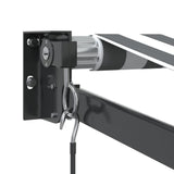 Tenda Retrattile Antracite e Bianca 3,5x2,5m Tessuto/Alluminio