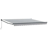 Tenda Retrattile Antracite e Bianca 4x3 m Tessuto e Alluminio