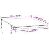 Tenda Retrattile Antracite e Bianca 4x3 m Tessuto e Alluminio