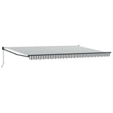 Tenda Retrattile Antracite e Bianca 5x3 m Tessuto e Alluminio