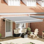 Tenda Retrattile Antracite e Bianca 4x3 m Tessuto e Alluminio