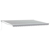 Tenda Retrattile Antracite e Bianca 4,5x3 m Tessuto e Alluminio