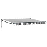Tenda Retrattile Antracite e Bianca 4x3 m Tessuto e Alluminio