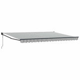 Tenda Retrattile Antracite e Bianca 4,5x3 m Tessuto e Alluminio