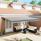 Tenda Retrattile Antracite e Bianca 5x3 m Tessuto e Alluminio