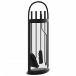 Set Attrezzi per Caminetto 5 pz 23x15x66 cm in Acciaio