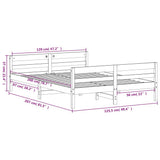 Letto senza Materasso 120x200 cm in Legno Massello di Pino